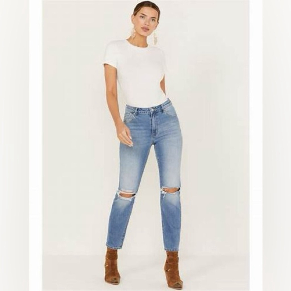 Rolla’s Jeans Miller mid highrise slim paradise worn distressed vintage blue